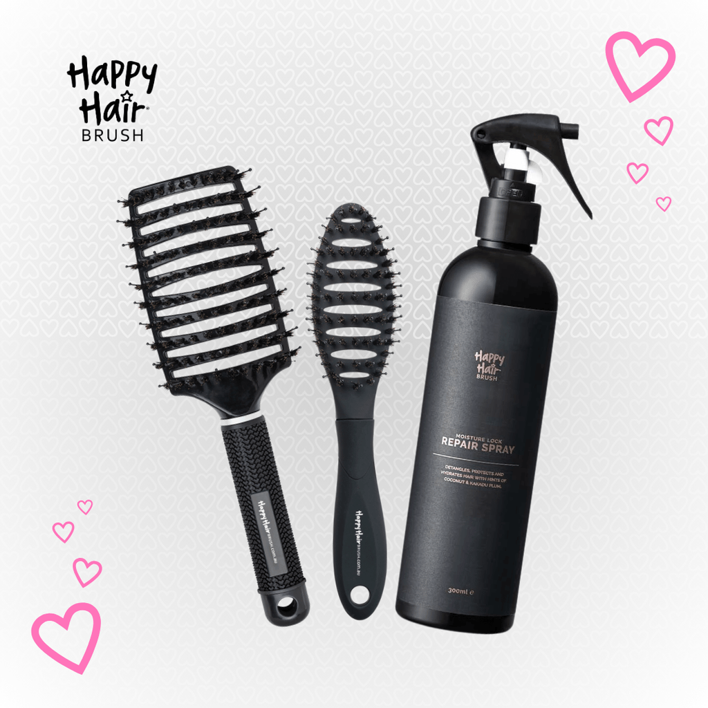 Happy Hair Brush Black Happy Hair Packs
