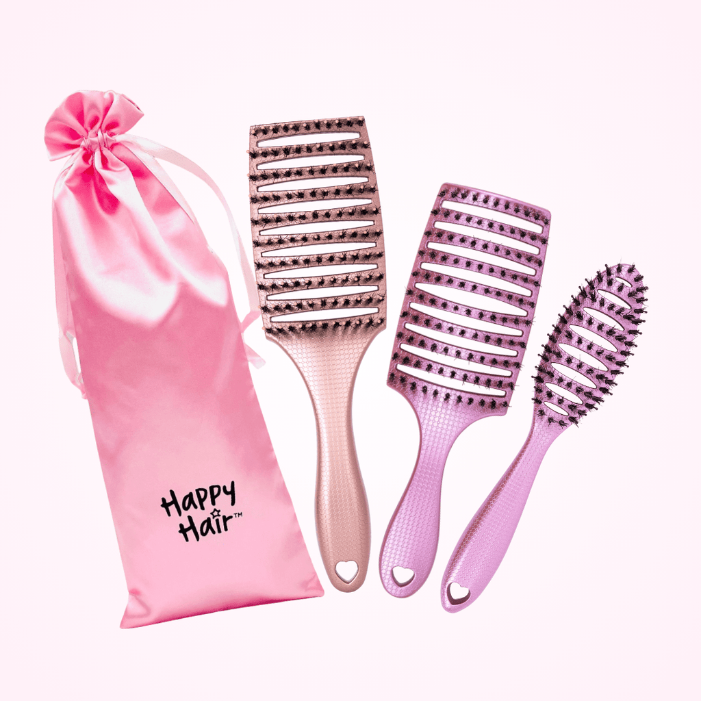 Happy Hair Brush Brush Pack Pink The Crown Collection