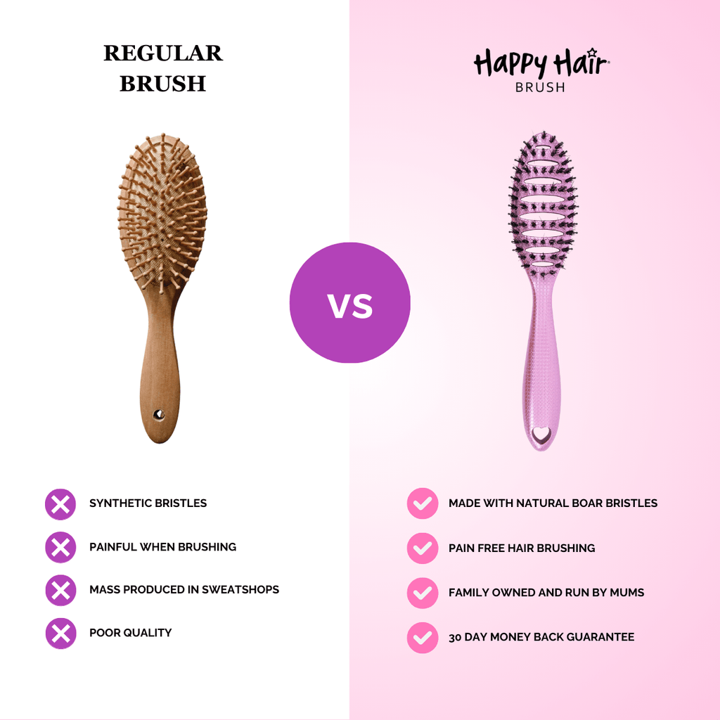 Happy Hair Brush Hair Brush Happy Detangler Mini Brush - Pink