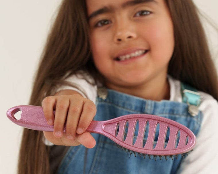 Happy Hair Brush Hair Brush Happy Detangler Mini Brush - Pink