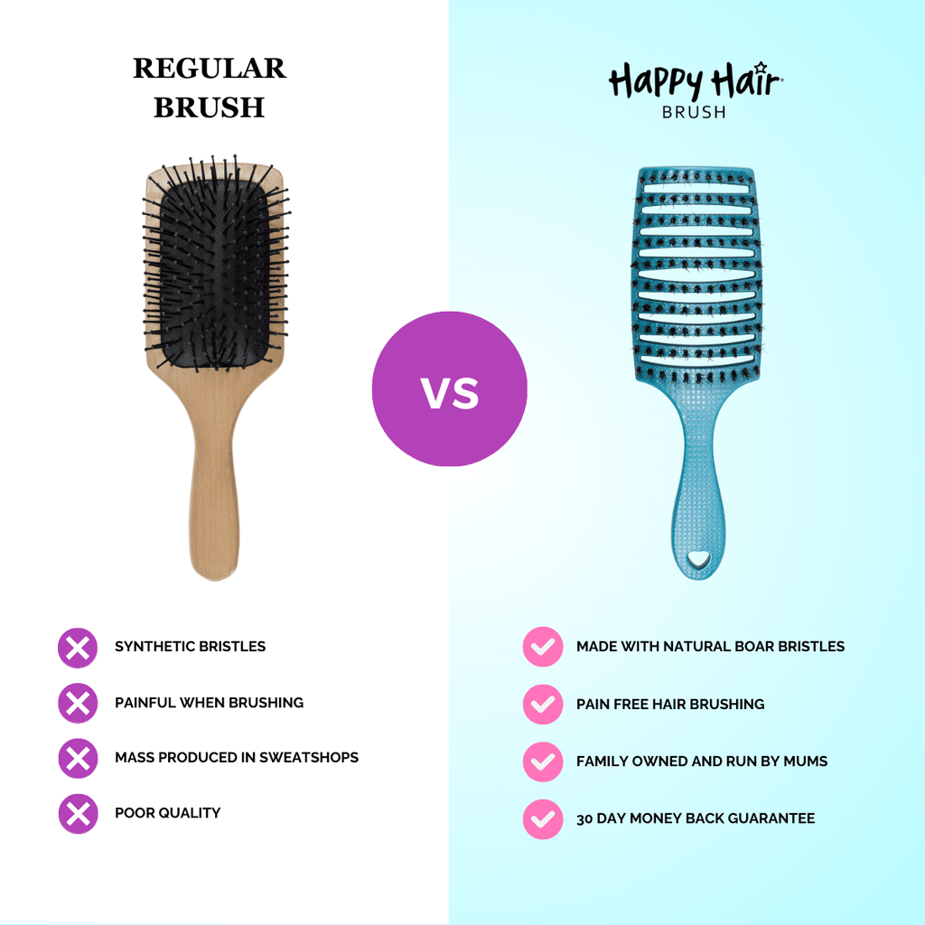 Happy Hair Brush Hair Brush Happy Detangler Paddle Brush - Teal