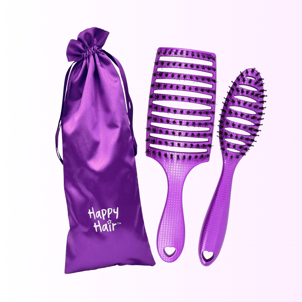Happy Hair Brush Hair Brush Purple Pop Bundle