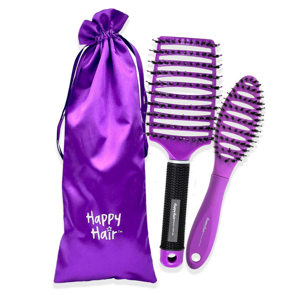 Happy Hair Brush Hair Brush Purple Pop Bundle