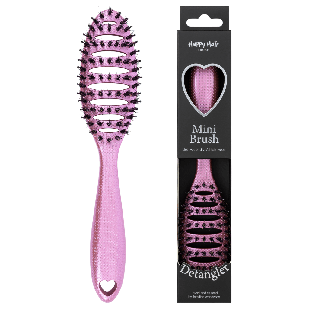 Happy Hair Brush Hair Brush Happy Detangler Mini Brush - Pink