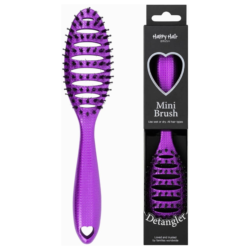 Happy Hair Brush Hair Brush Happy Detangler Mini Brush - Purple