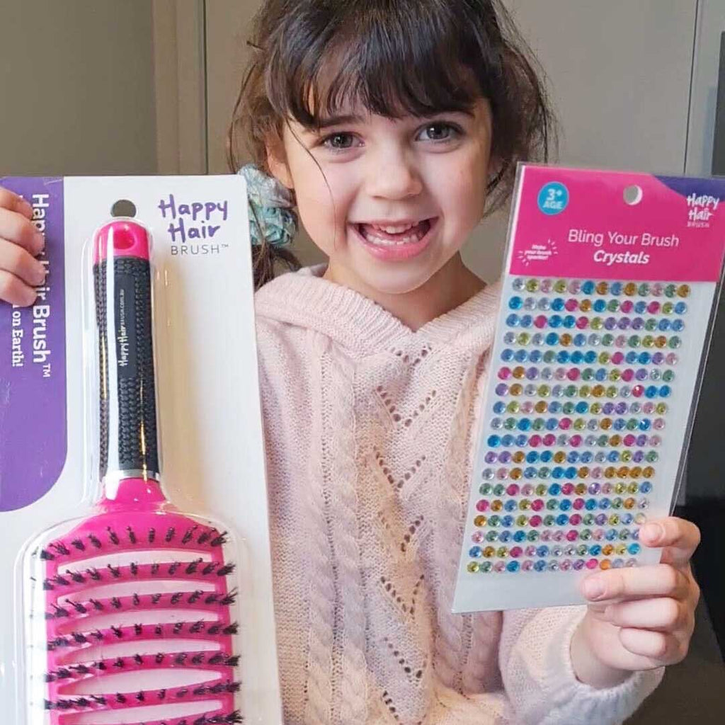 Happy Hair Brush My Little Pony Kid's Fun Pack - Bling & Extensions