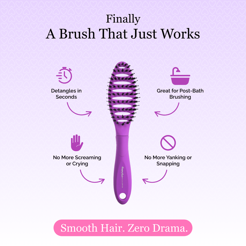 Happy Hair Brush Mini Paddle Brush Mini Happy Hair Brush - Purple