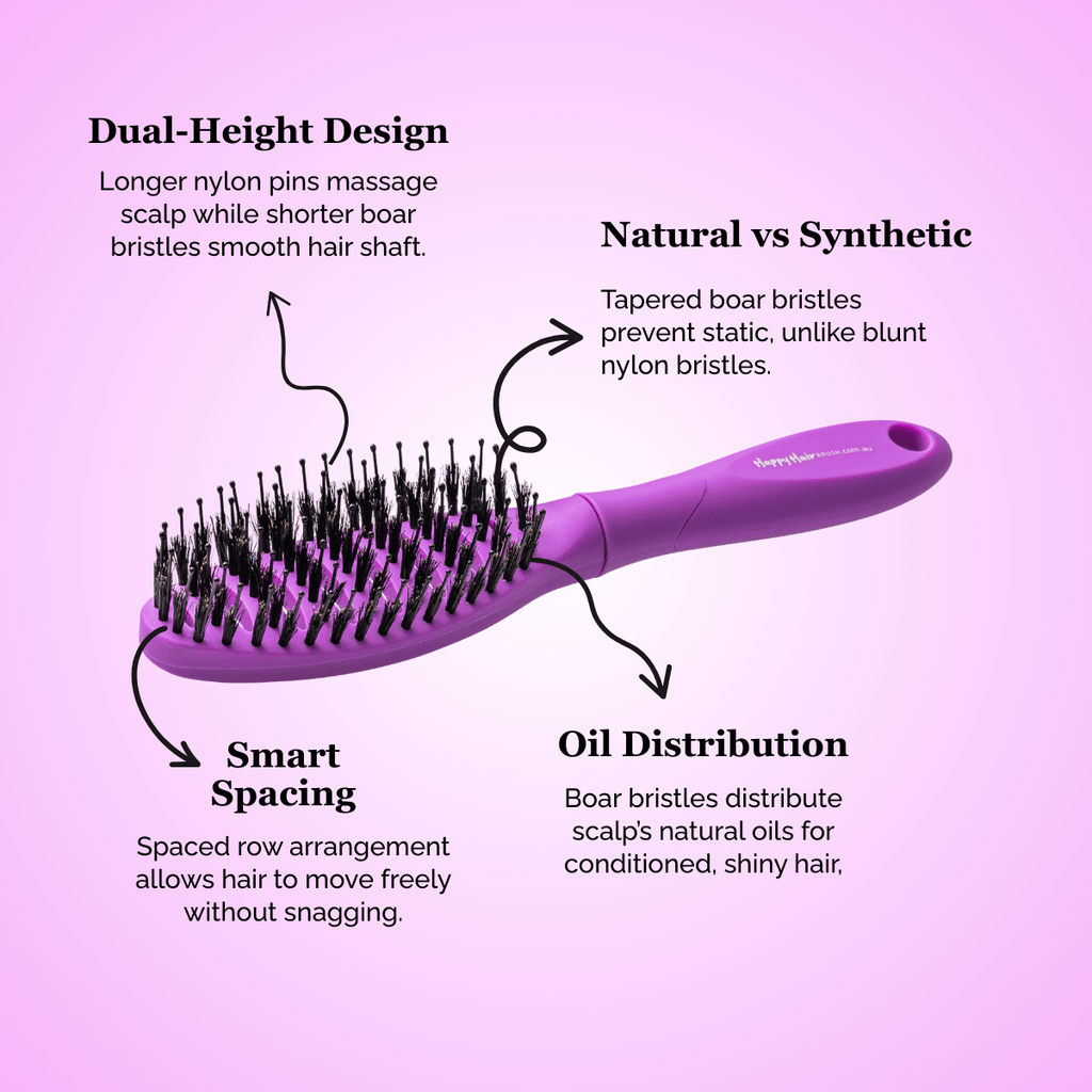 Happy Hair Brush Mini Paddle Brush Mini Happy Hair Brush - Purple