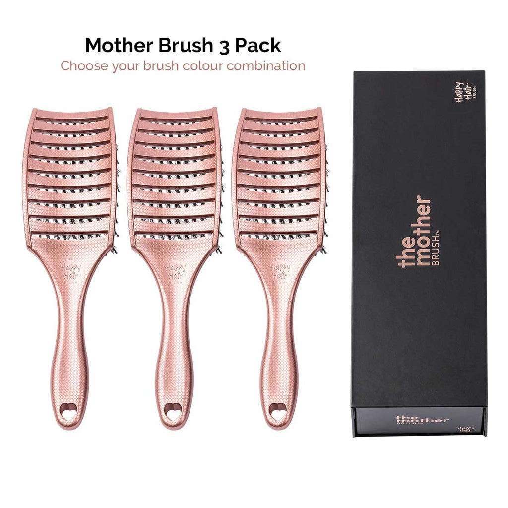 Happy Hair Brush Mother Brush - 3 Pack