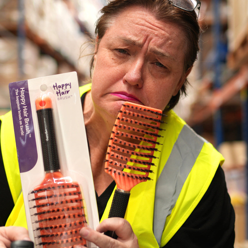 Happy Hair Brush Paddle Brush Orange UnHappy Paddle Brushes