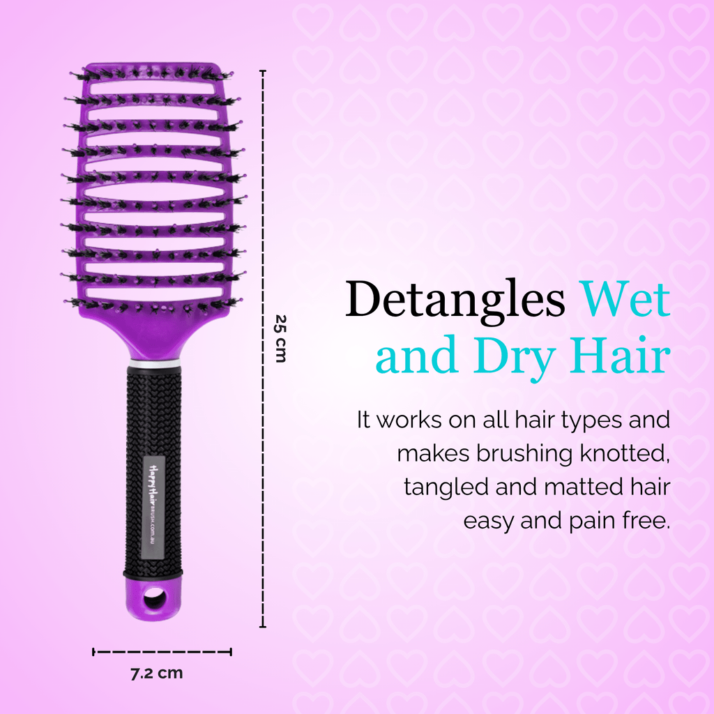 Happy Hair Brush Original Paddle Brush Original Happy Hair Brush - Purple