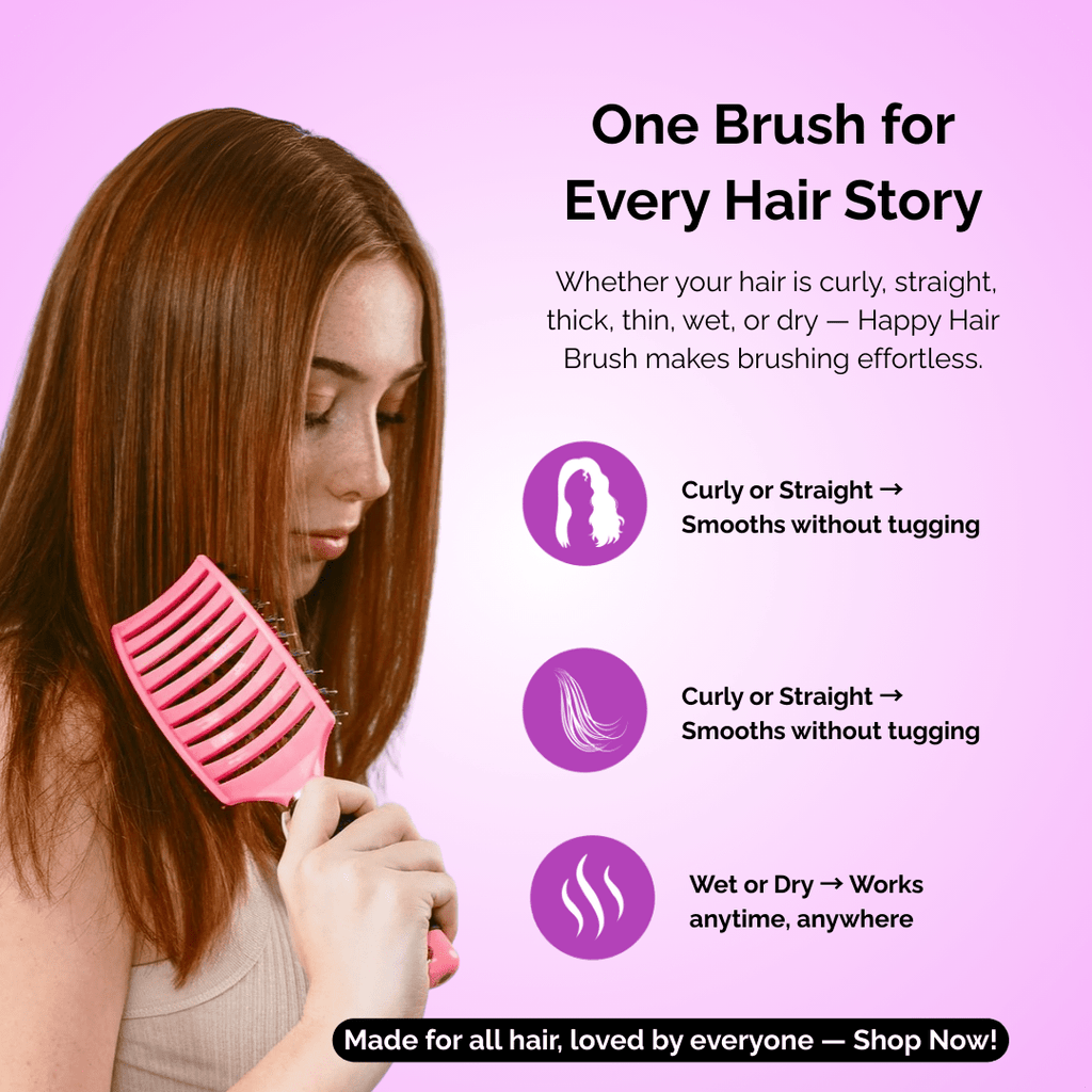 Happy Hair Brush Original Paddle Brush Original Happy Hair Brush - Purple