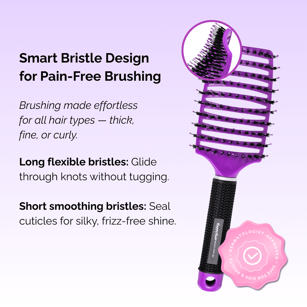 Happy Hair Brush Original Paddle Brush Original Happy Hair Brush - Purple