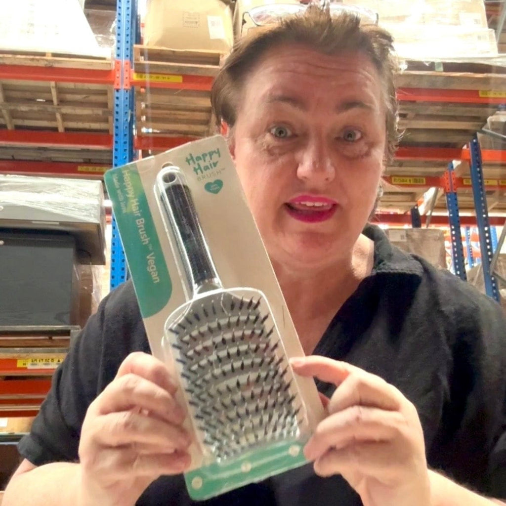 Happy Hair Brush Vegan Paddle Brush Vegan Happy Hair Brush - Green