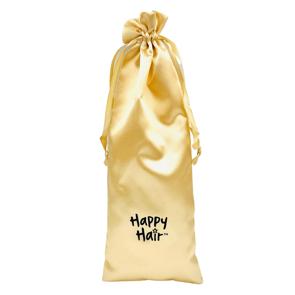 Happy Hair Brush Accessory Gold Satin Bag