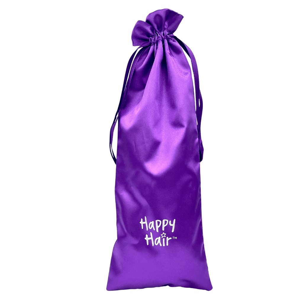 Happy Hair Brush Accessory Purple Satin Bag