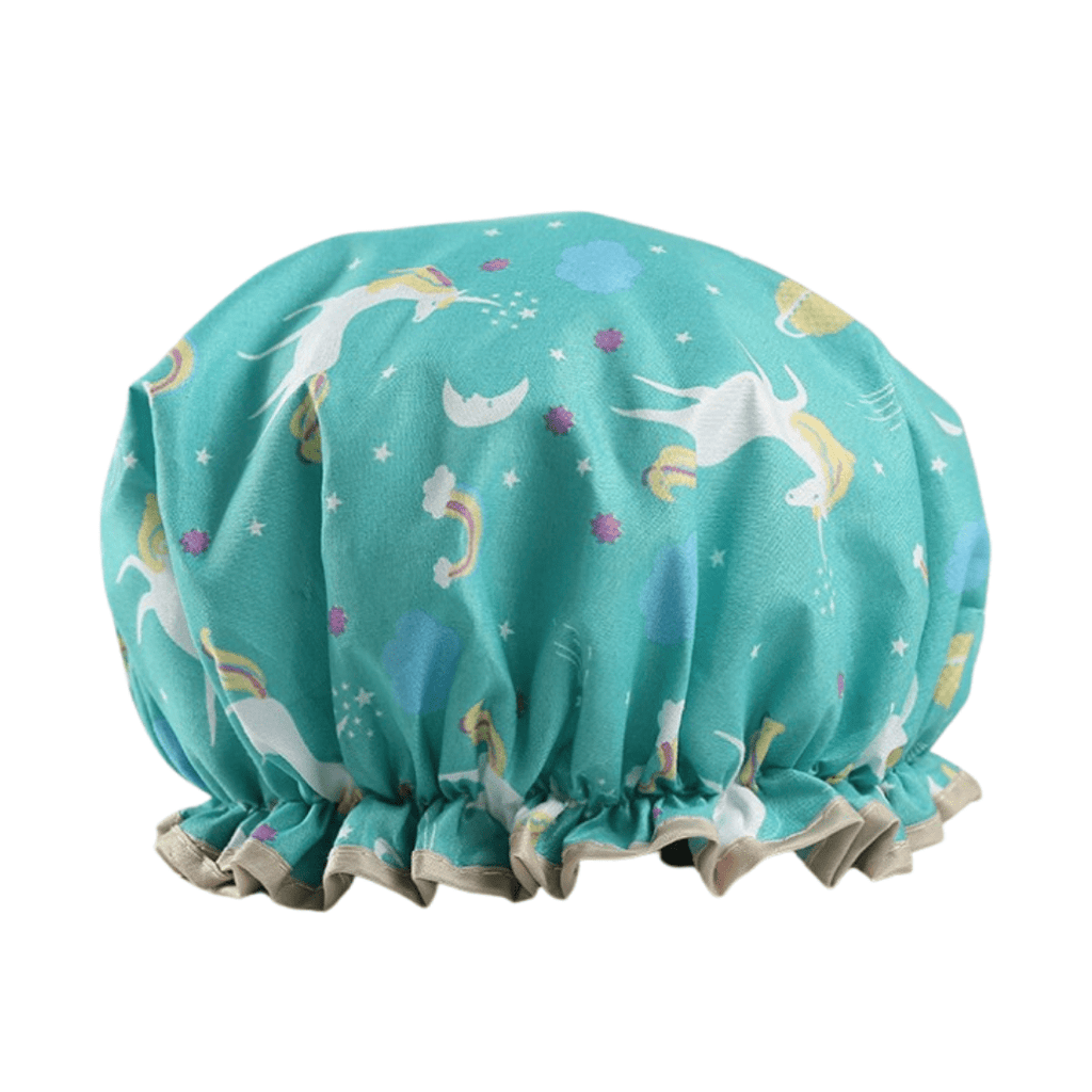 Happy Hair Brush Accessory Unicorn Teal Happy Shower Caps