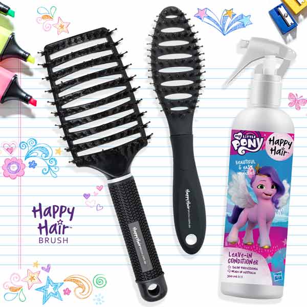 Happy Hair Brush Black Happy Hair Packs