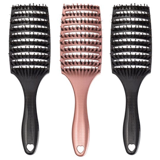 Happy Hair Brush Black/Rose Mother Brush - 3 Pack