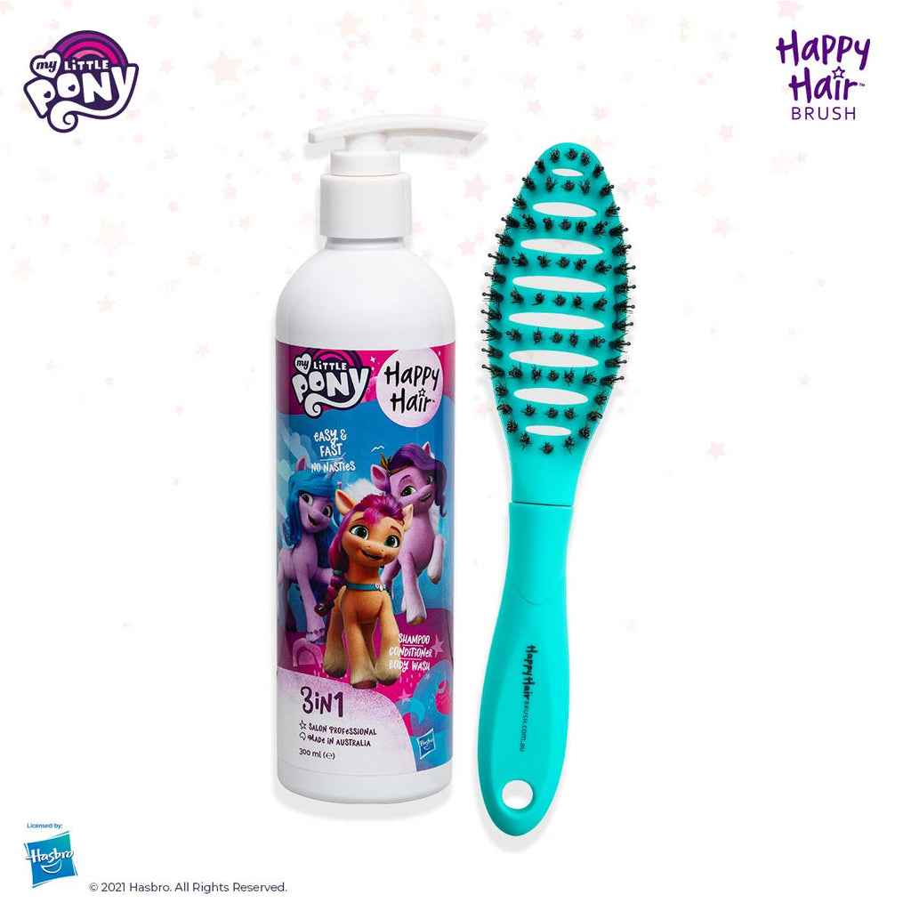 Happy Hair Brush My Little Pony Teal My Little Pony Mini Packs