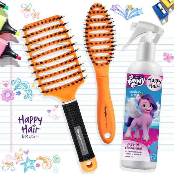 Happy Hair Brush Orange Happy Hair Packs