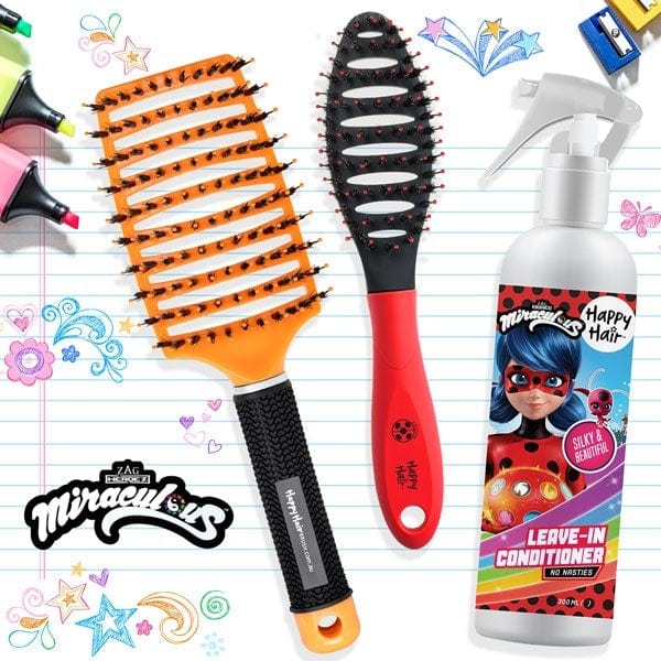 Happy Hair Brush Orange Miraculous Packs