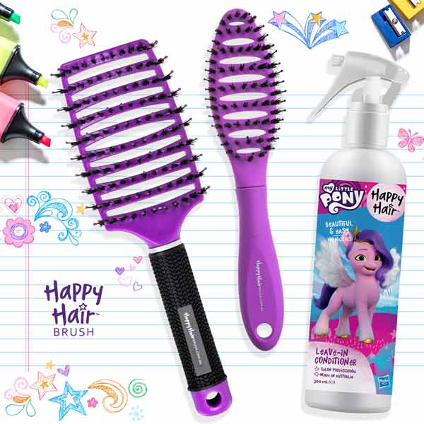 Happy Hair Brush Purple Happy Hair Packs