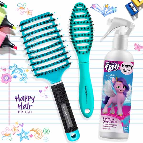 Happy Hair Brush Teal Happy Hair Packs