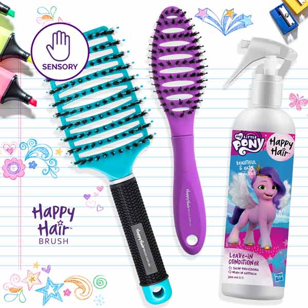 Happy Hair Brush Teal-Purple Happy Sensory Packs