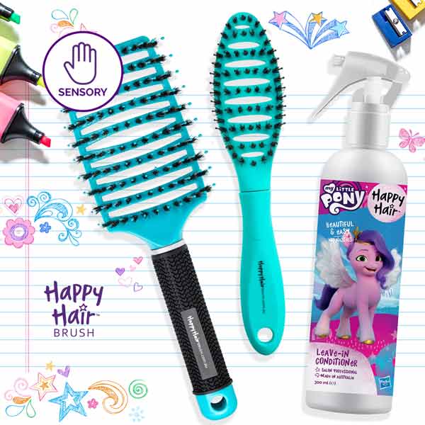 Happy Hair Brush Teal-Teal Happy Sensory Packs